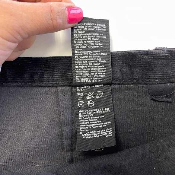 & Other Stories (10) Corduroy Mini A-Line Skirt Navy Blue - Picture 7 of 9